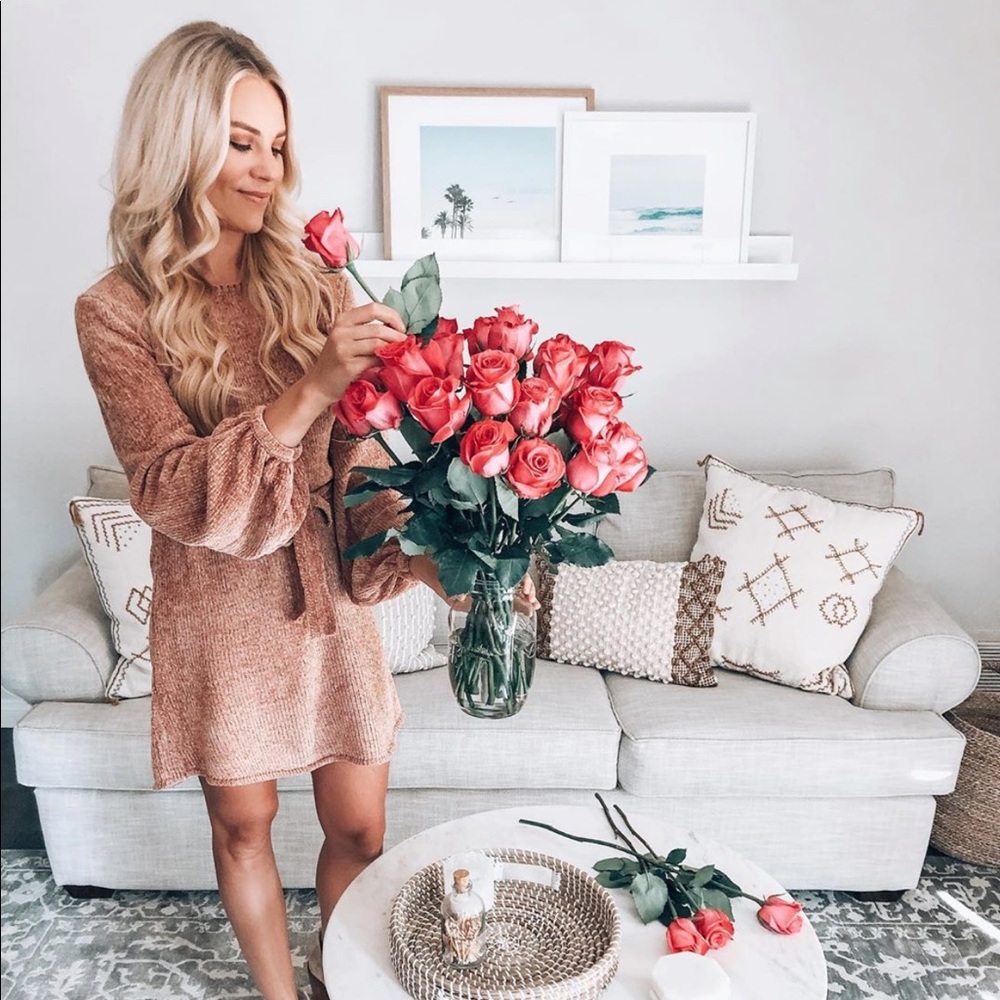 Long sleeve chenille dress